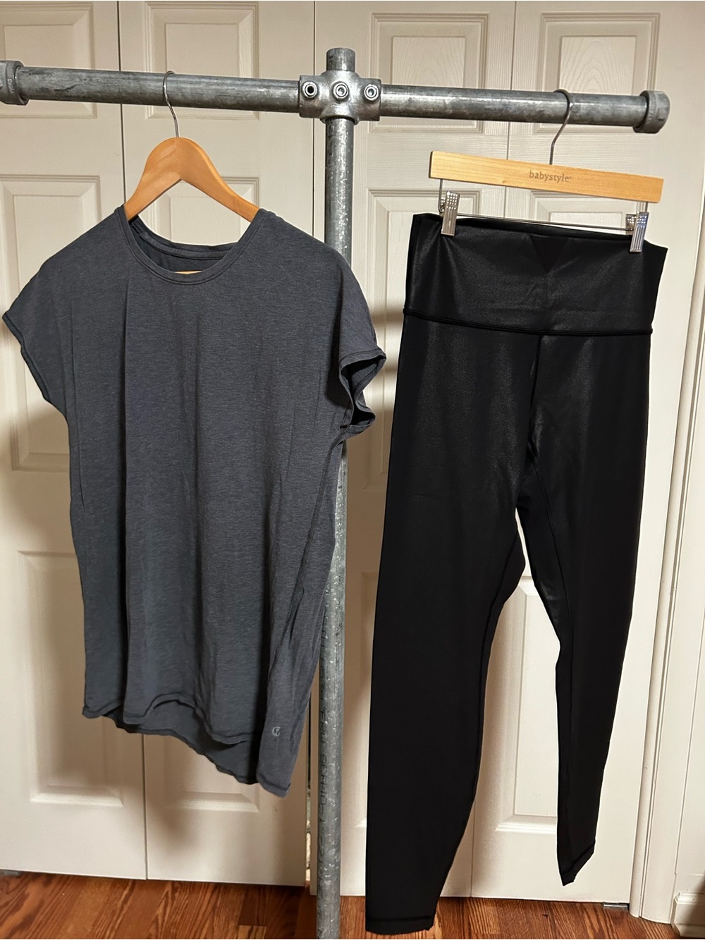 Lululemon shirt and shiny leggings bundle 10